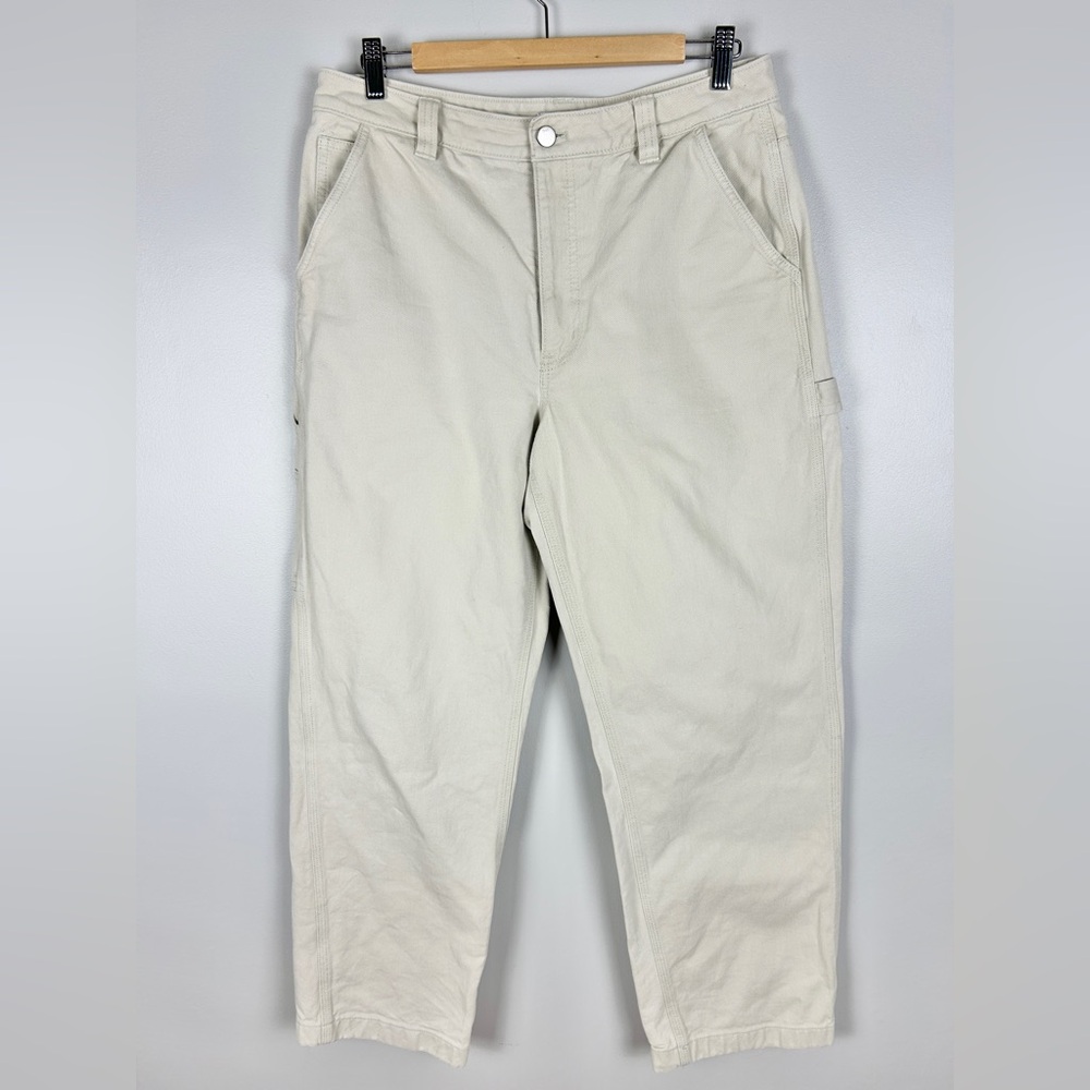 TNA Aritzia Greenwich Carpenter Pant Size 10 Utility Beige Cotton Casual Neutral